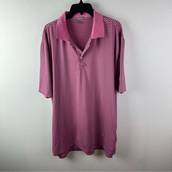 Peter Millar Other - Peter Millar Purple White Stripe Polo Brookville‎ Shirt Size Xl